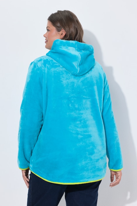 Teddy-Sweatshirt, Kapuze, Langarm