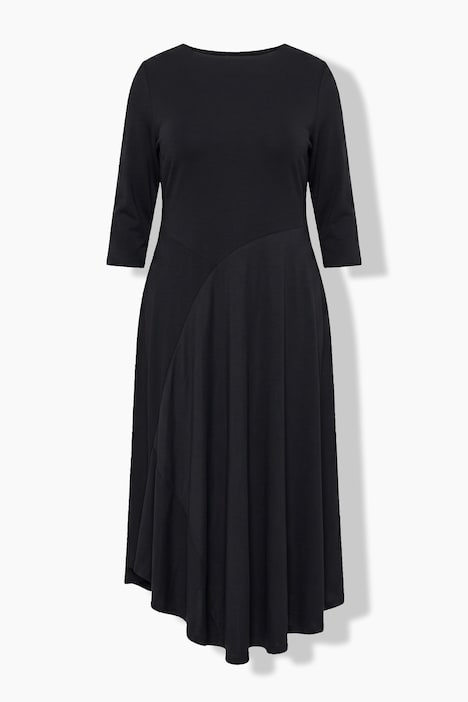 Punto-Maxikleid, A-Linie, U-Boot-Ausschnitt, 3/4-Arm