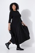 Punto-Maxikleid, A-Linie, U-Boot-Ausschnitt, 3/4-Arm