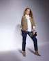 Jacke, Jacquard-Fransendesign, Rundhals, 3/4-Arm