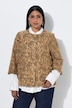 Jacke, Jacquard-Fransendesign, Rundhals, 3/4-Arm