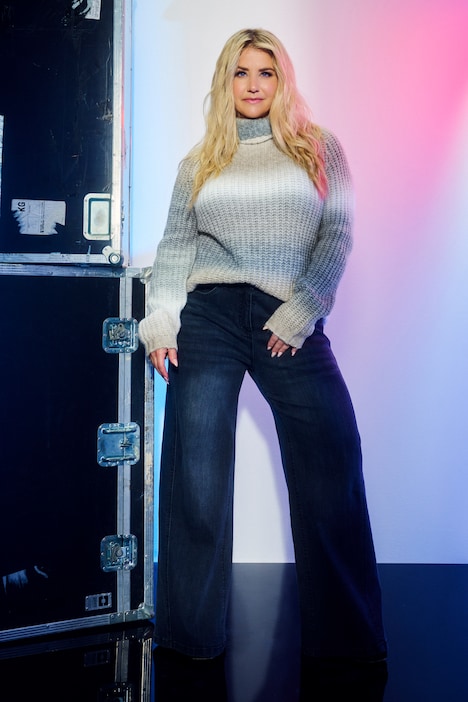 Jeans Mary, weites Bein, vorverlegte Seitennaht, Stretch