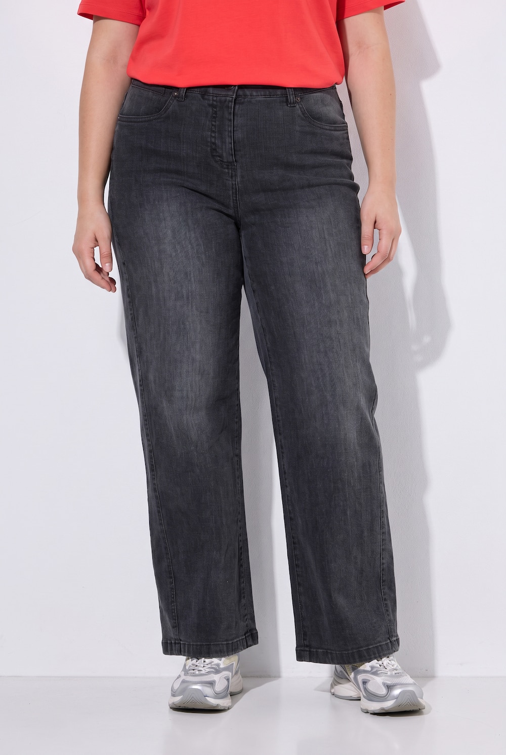 Jeans Mary, weites Bein, vorverlegte Seitennaht, Stretch
