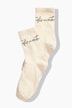 Chaussettes, message imprimé, logo brodé