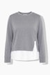 Sweatshirt, Bluseneinsatz, A-Linie, Rundhals, Langarm