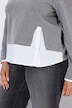 Sweatshirt, Bluseneinsatz, A-Linie, Rundhals, Langarm