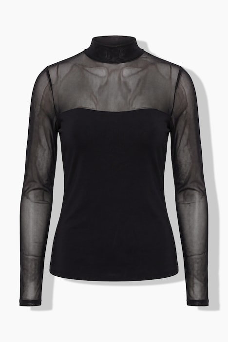 Body col montant, boutons-pression et manches longues
