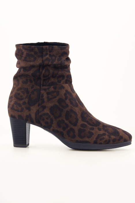 Bottines Caprice motif léopard, matière stretch et semelle de propreté amovible - largeur G