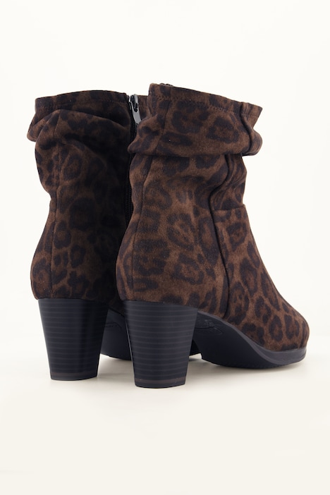 Bottines Caprice motif léopard, matière stretch et semelle de propreté amovible - largeur G