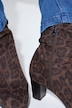 Bottines Caprice motif léopard, matière stretch et semelle de propreté amovible - largeur G