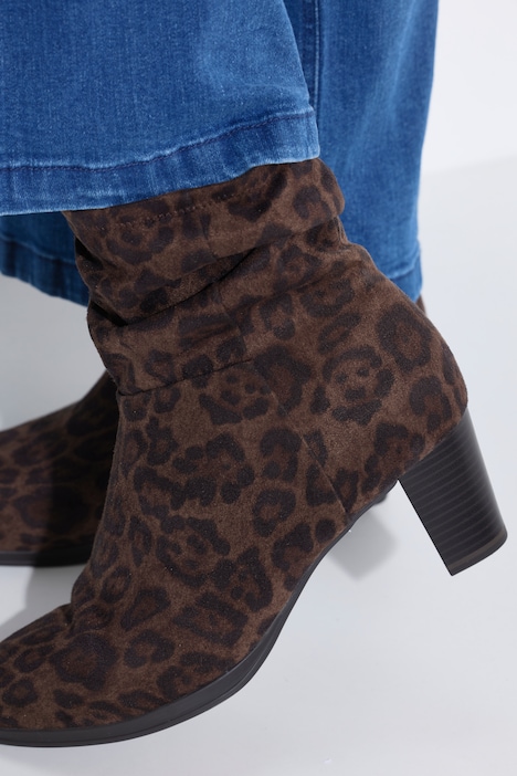 Bottines Caprice motif léopard, matière stretch et semelle de propreté amovible - largeur G
