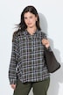 Bluse, Karo, Hemdkragen, Langarm