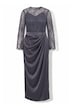 Satin-Maxirock, drapiert, gerader Schnitt