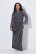 Satin-Maxirock, drapiert, gerader Schnitt