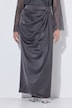 Satin-Maxirock, drapiert, gerader Schnitt