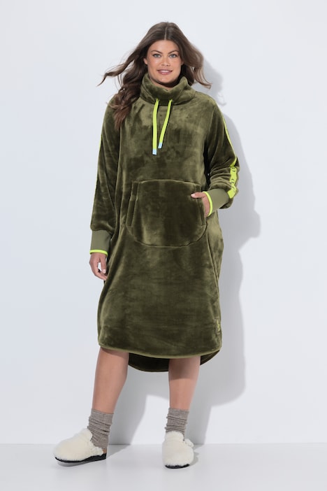Teddy-Kleid, Stehkragen, Langarm
