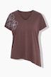T-shirt, A-lijn, asymmetrische zoom, bloemen
