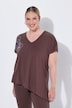 T-shirt, A-lijn, asymmetrische zoom, bloemen