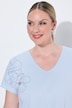 T-shirt, A-lijn, asymmetrische zoom, bloemen