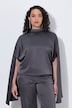 Capebluse, Satin, Oversized, Stehkragen