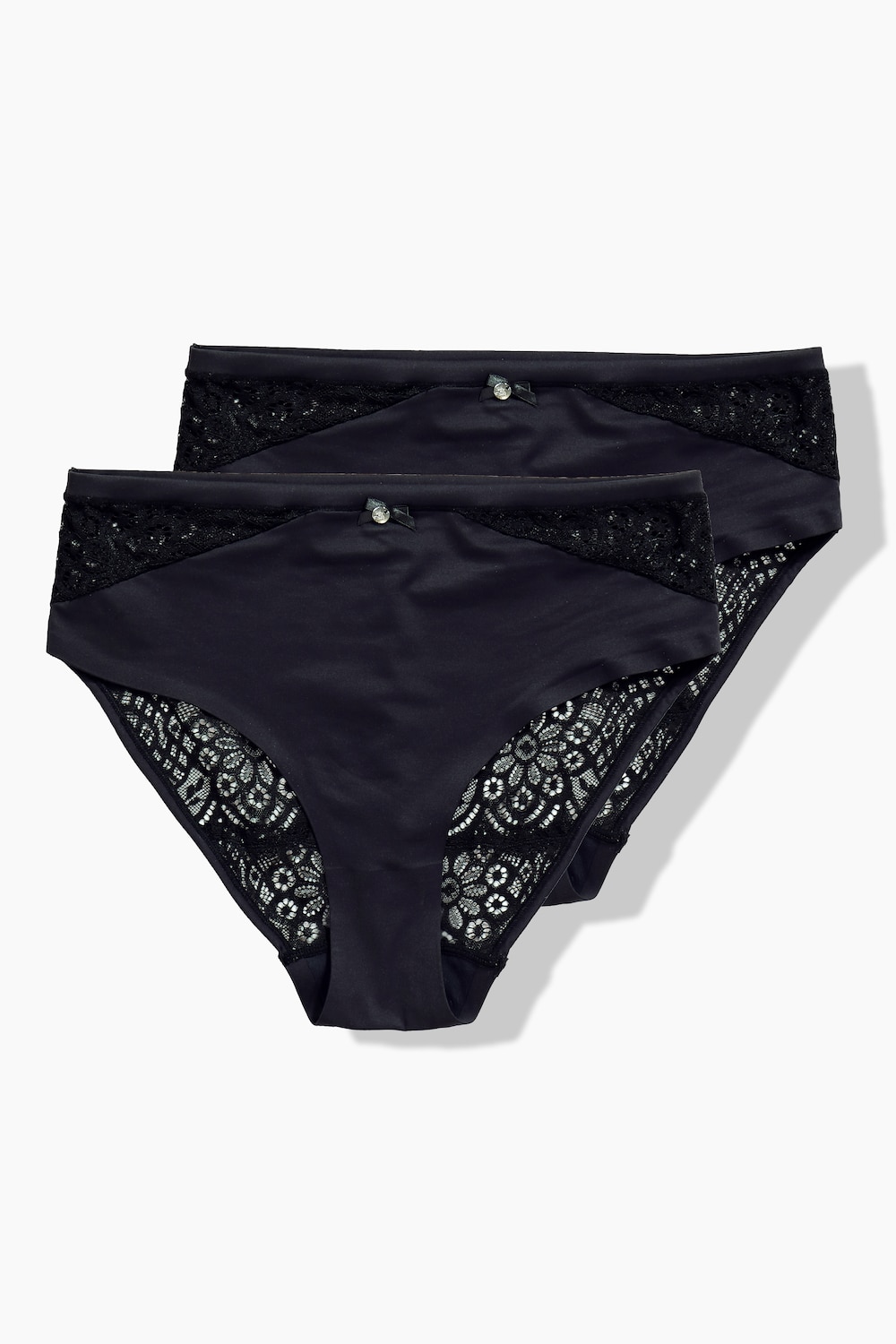 2er Pack Midi-Slips mit floraler Spitze