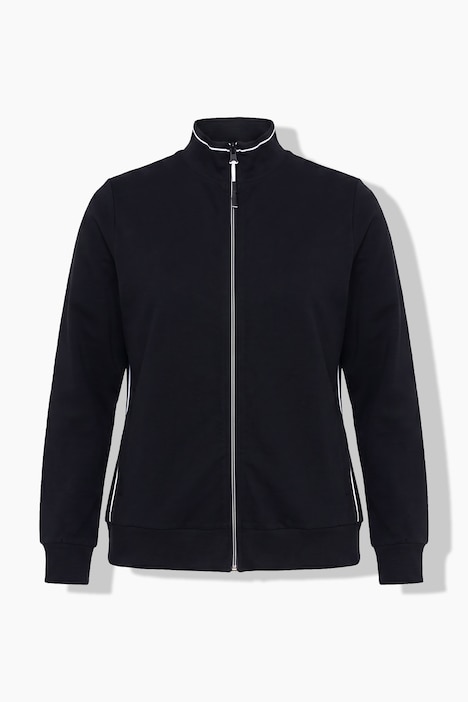Sweatjacke, kurz, Stehkragen, Langarm