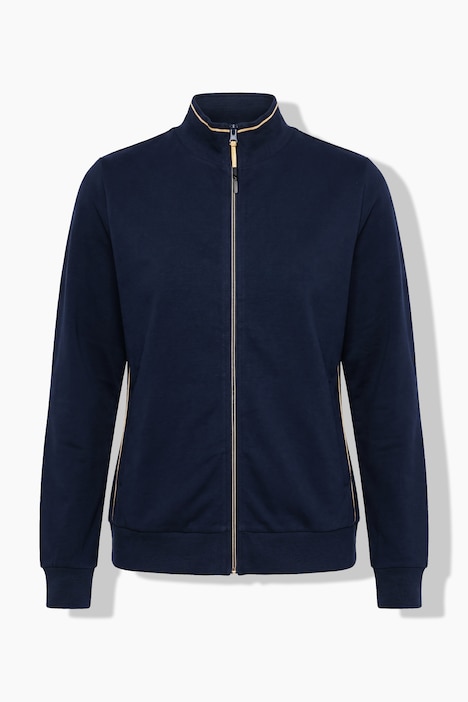 Sweatjacke, kurz, Stehkragen, Langarm