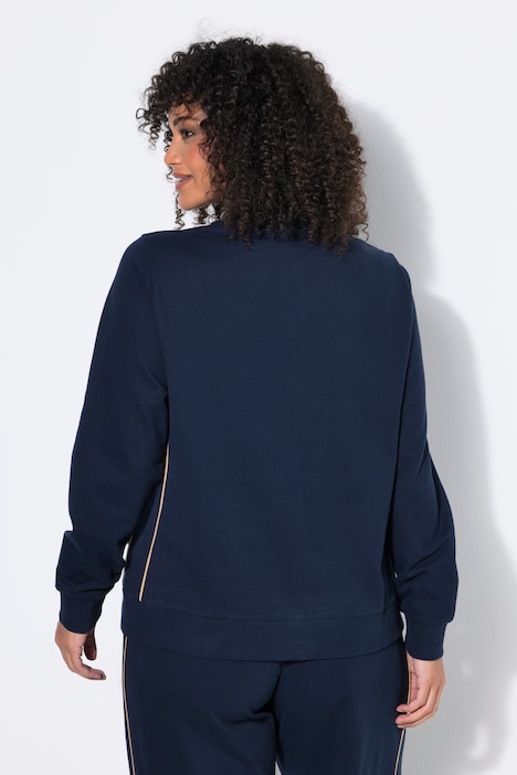 Sweatjacke, kurz, Stehkragen, Langarm