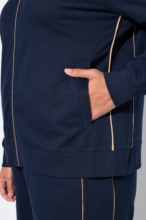 Sweatjacke, kurz, Stehkragen, Langarm