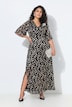 Robe longue en tissu dévoré, décolleté en V et manches en cloche