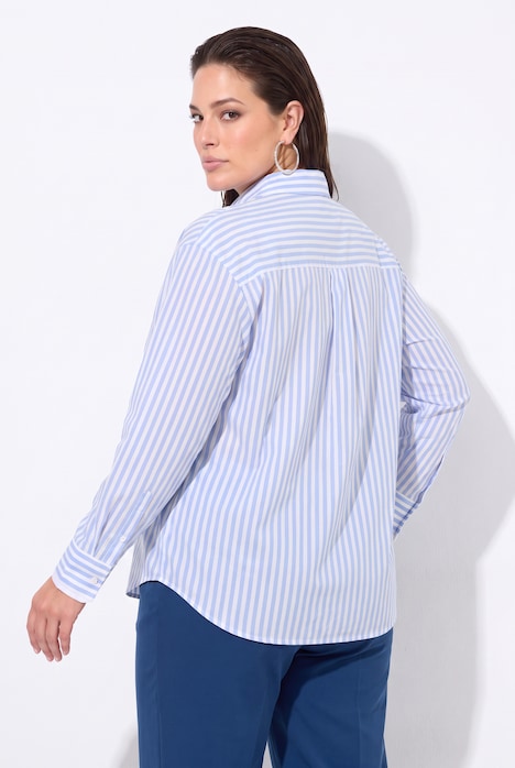 Blusa de rayas, texto con estampado de caviar, manga larga
