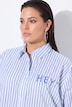 Blusa de rayas, texto con estampado de caviar, manga larga
