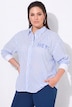 Blusa de rayas, texto con estampado de caviar, manga larga