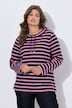 Ringel-Sweatshirt, Stehkragen, Langarm, OEKO-TEX