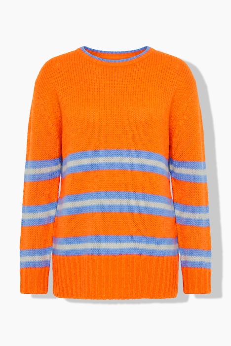 Ringel-Strickpullover, Rundhals, Langarm