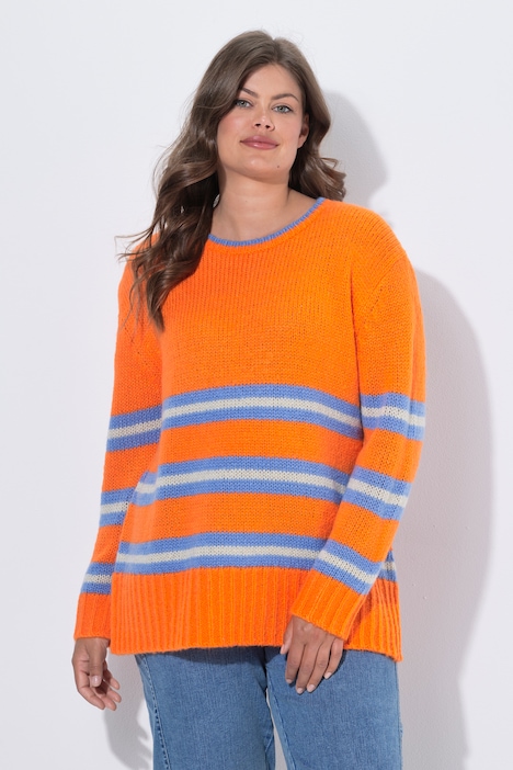 Ringel-Strickpullover, Rundhals, Langarm