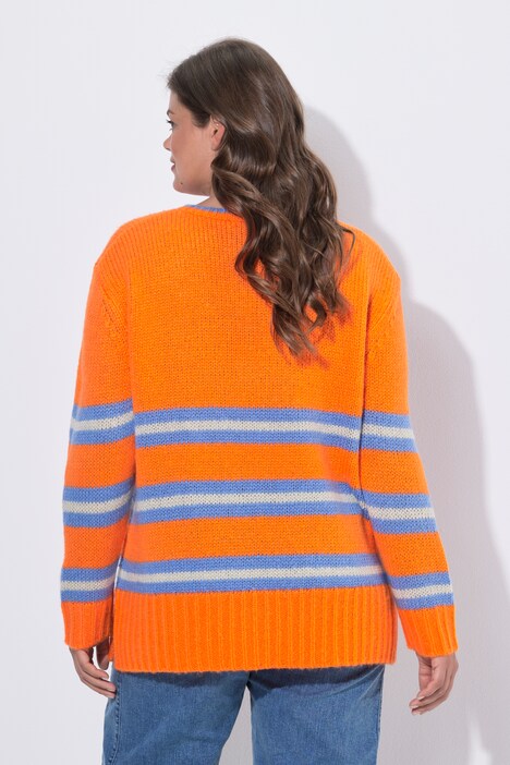 Ringel-Strickpullover, Rundhals, Langarm