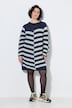 Strickkleid, Jacquardstrick, Stehkragen, Raglan-Langarm