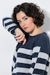Strickkleid, Jacquardstrick, Stehkragen, Raglan-Langarm