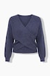 Pullover, Wickeloptik, V-Ausschnitt, Langarm