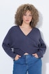 Pullover, Wickeloptik, V-Ausschnitt, Langarm