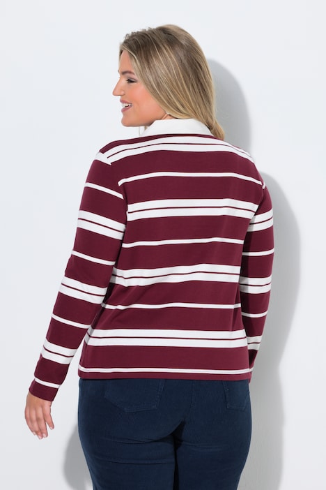 Poloshirt, Ringel, Polokragen, Langarm