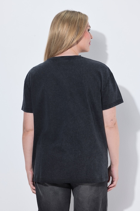 T-Shirt, Boxy Fit, Druck, Zierperlen-Schleife