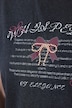 T-Shirt, Boxy Fit, Druck, Zierperlen-Schleife