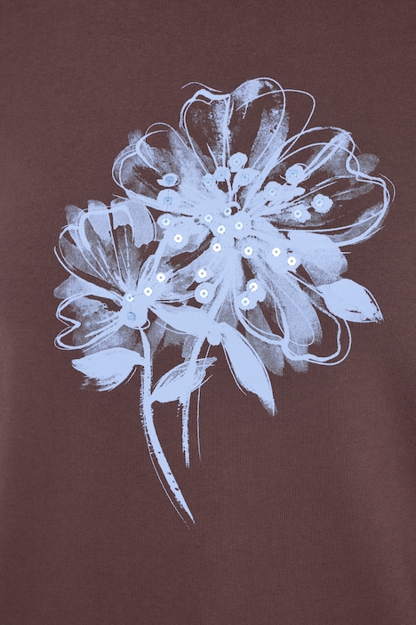 Sweat-shirt, coupe Loose Fit, fleur avec paillettes