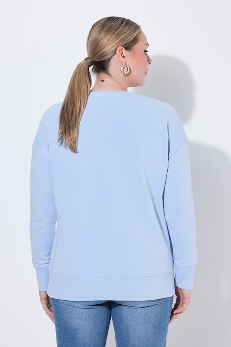 Sweatshirt, Loose Fit, Blume mit Pailletten