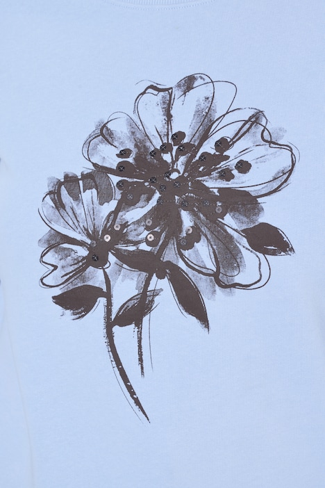 Sweatshirt, Loose Fit, Blume mit Pailletten