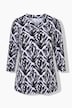 Slinky-Shirt, grafischer Druck, V-Ausschnitt, 3/4-Arm