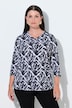 Slinky-Shirt, grafischer Druck, V-Ausschnitt, 3/4-Arm