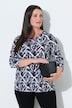 Slinky-Shirt, grafischer Druck, V-Ausschnitt, 3/4-Arm